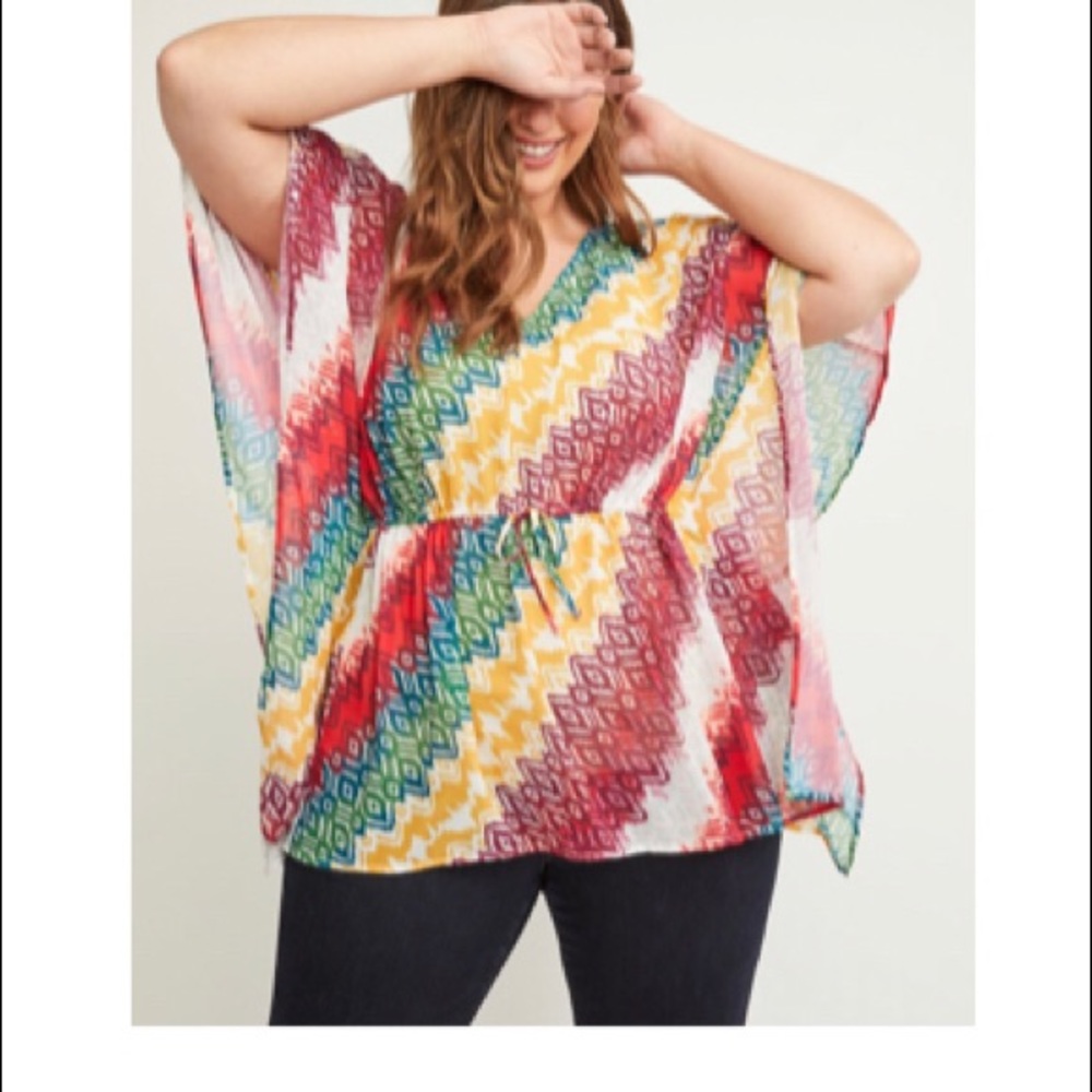 Lane Bryant printed chiffon top.
